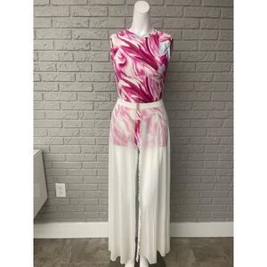 White Stretch Mesh Swimsuit Cover-Up Size S